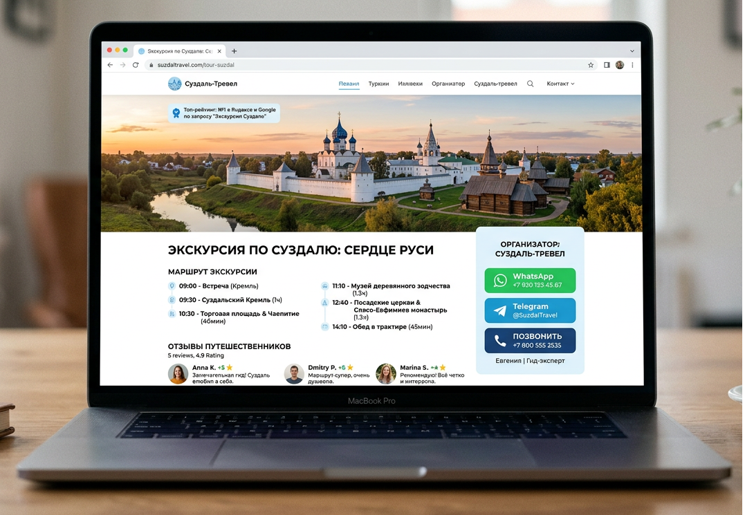 Пример карточки экскурсии по Суздалю