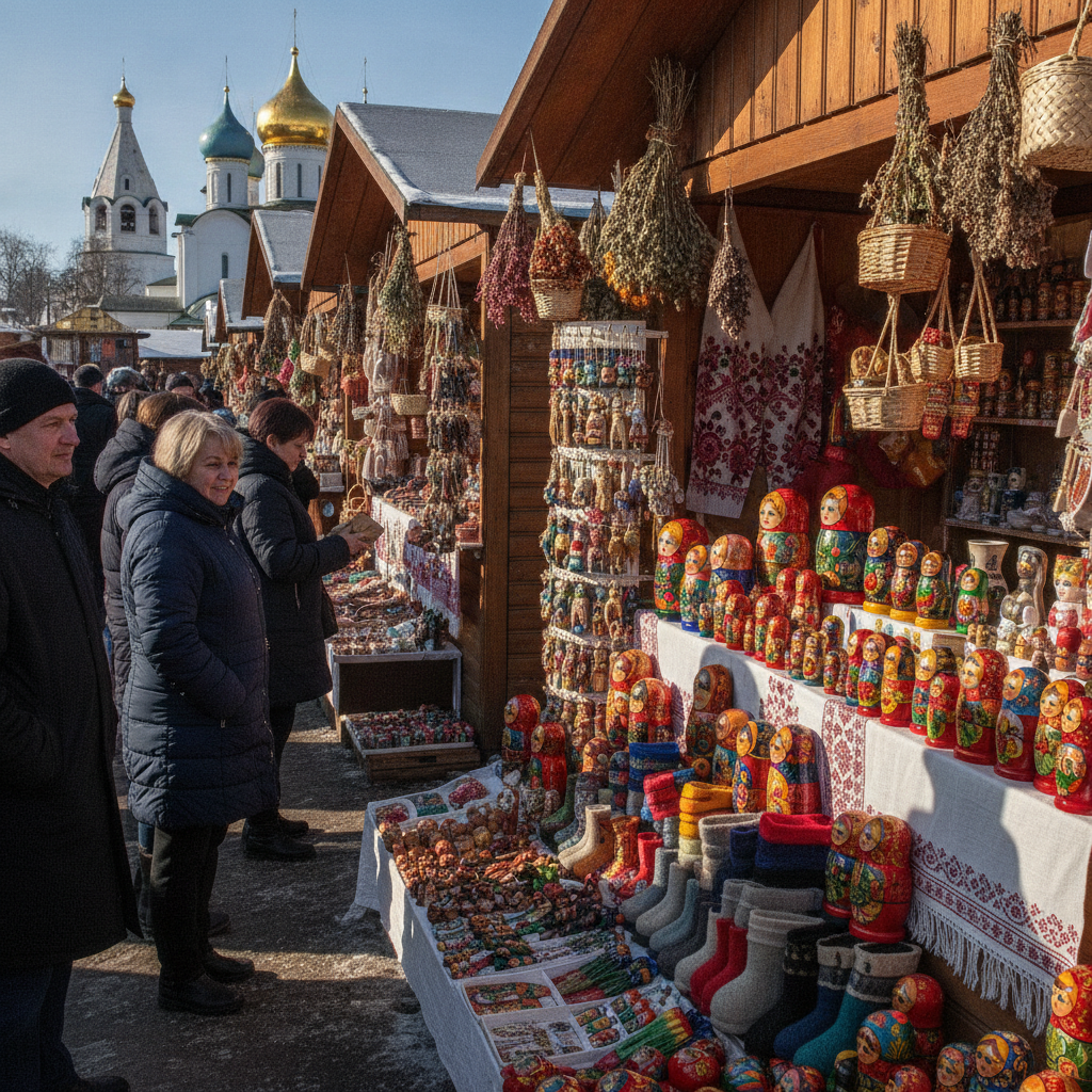 Торговая площадь с сувенирными лавками