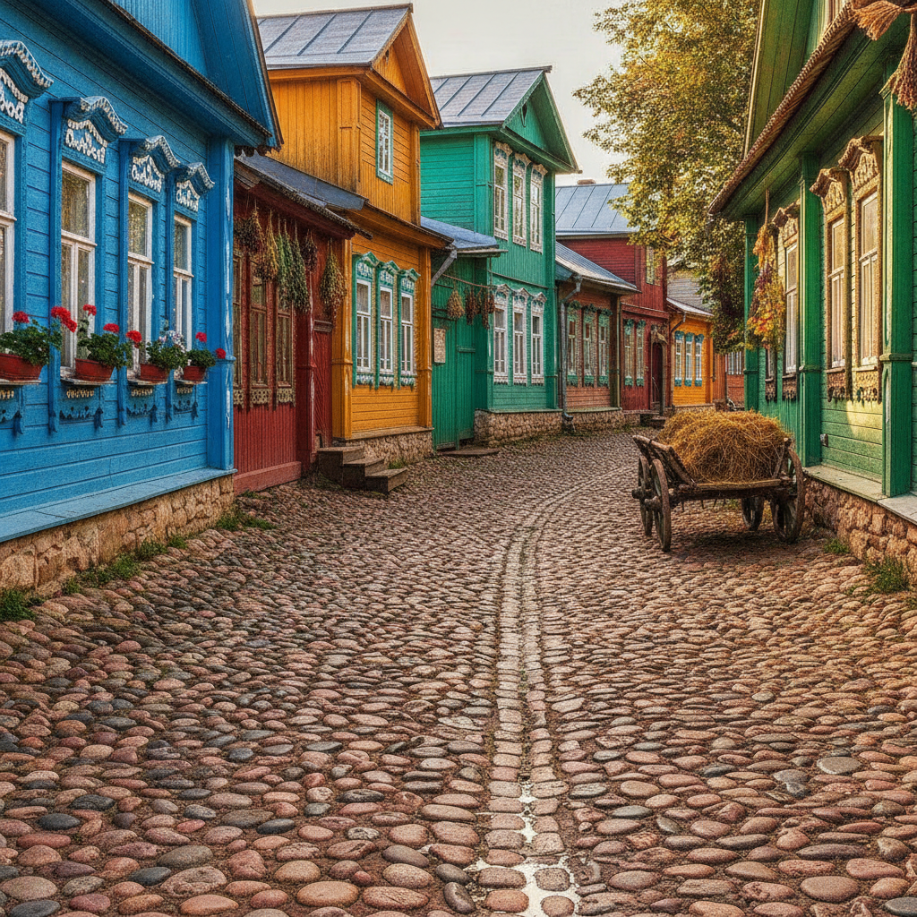 Купеческие дома на мощеной улице