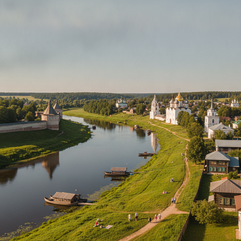 Набережная реки в Суздале