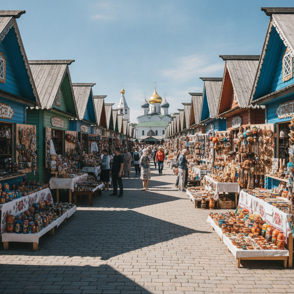 Сувенирные лавки на центральной площади