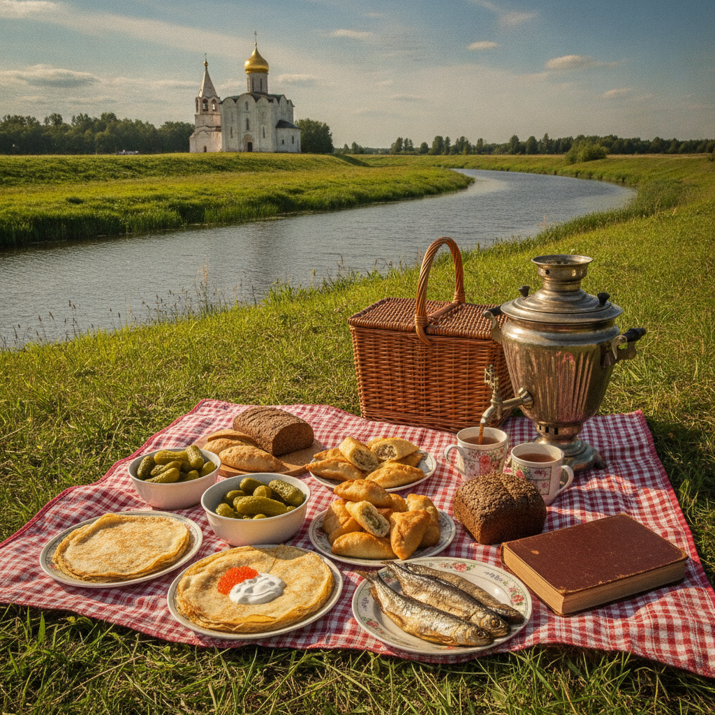 Пикник на берегу Нерли