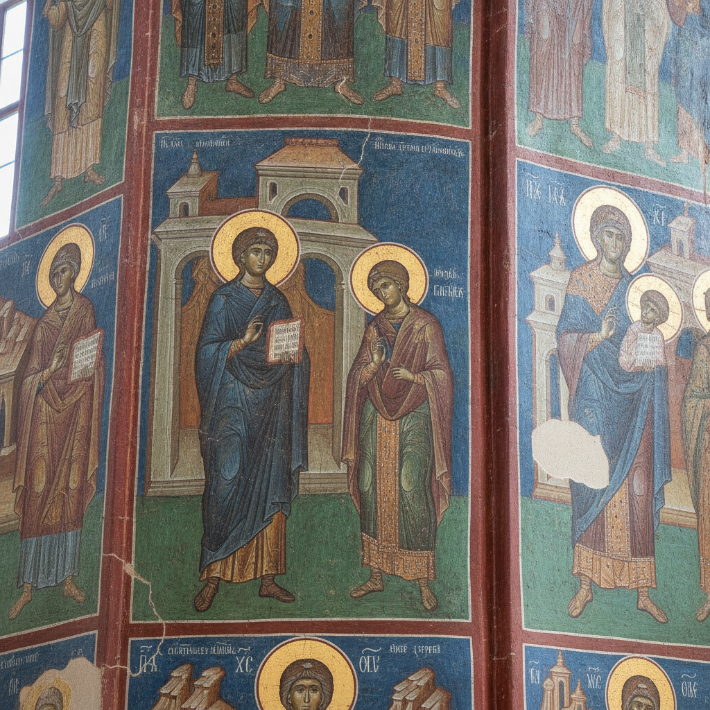 Фрески внутри монастыря