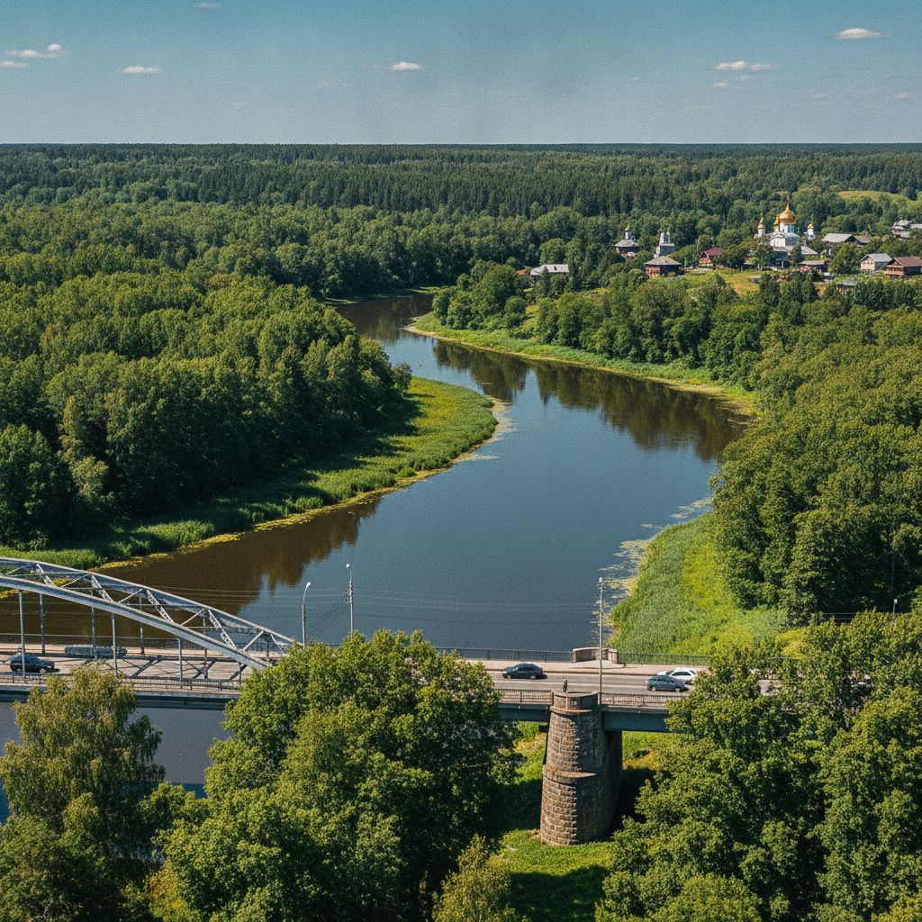 Вид на реку Клязьма с моста