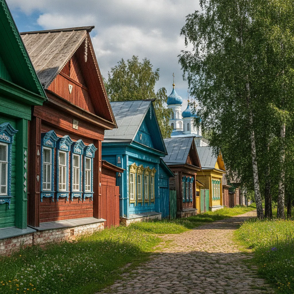 Старинные дома на улице Суздаля
