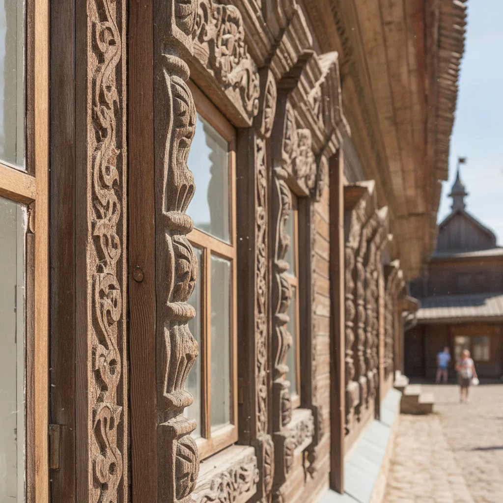Старинные наличники на улице Покровской